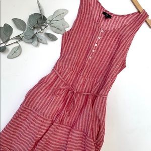 Gap Linen Cotton Blend Button Front Dress